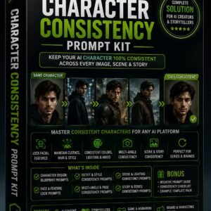 Preffinity AI Character Consistency Prompt Kit for AI creators to maintain 100% character consistency across images, scenes, and stories