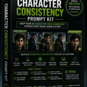 Preffinity AI Character Consistency Prompt Kit for AI creators to maintain 100% character consistency across images, scenes, and stories